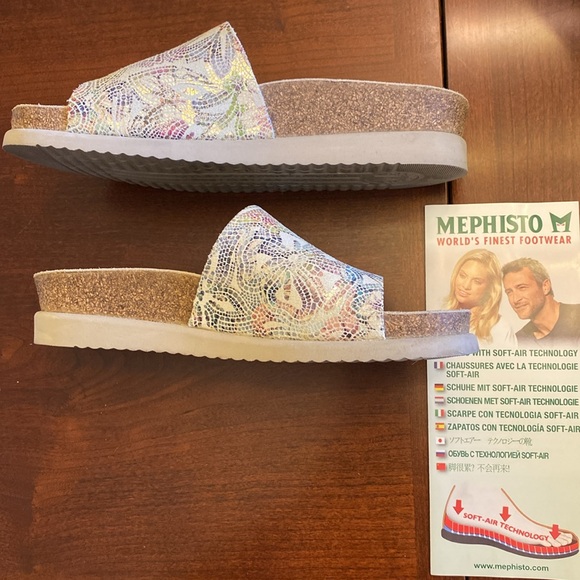 MEPHISTO Slide Sandals Hanik Womwna EU 36. Pompei Multi-color. Leather slip on - Picture 5 of 10